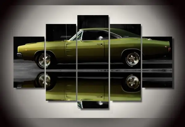 5 panel large HD printed canvas print art painting Car
