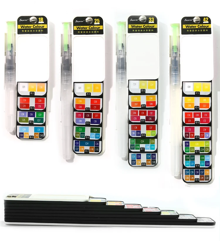 18253342 cores conjunto de aquarela sólida redemoinho