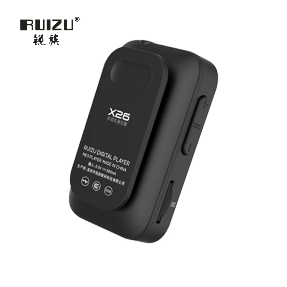 Ruizu, спортивный аудио, Мини, Bluetooth, Mp3 плеер, музыка, аудио, МП, 3 Mp-3, с радио, цифровой, Hi-Fi, экран, Fm, Flac, Usb, 8 ГБ, клипса, lcd