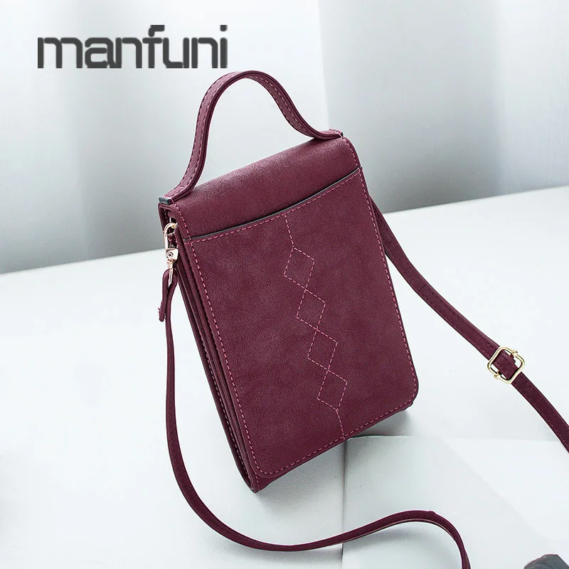 2019 النساء المحافظ و حقائب جلدية الفاصل البسيطة حقيبة جيب للهاتف الكتف أكياس Crossbody للنساء حقائب و المحافظ