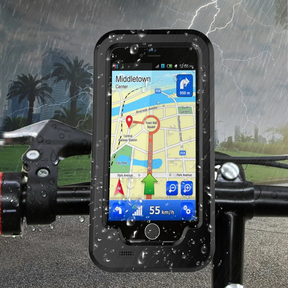 Soporte para Teléfono Soporte Armor impermeable Manillar de La Motocicleta Al Aire Libre Soporte para iPhone X 7 6 s 8 Plus 5S Bicicleta GPS Teléfono Bolsa
