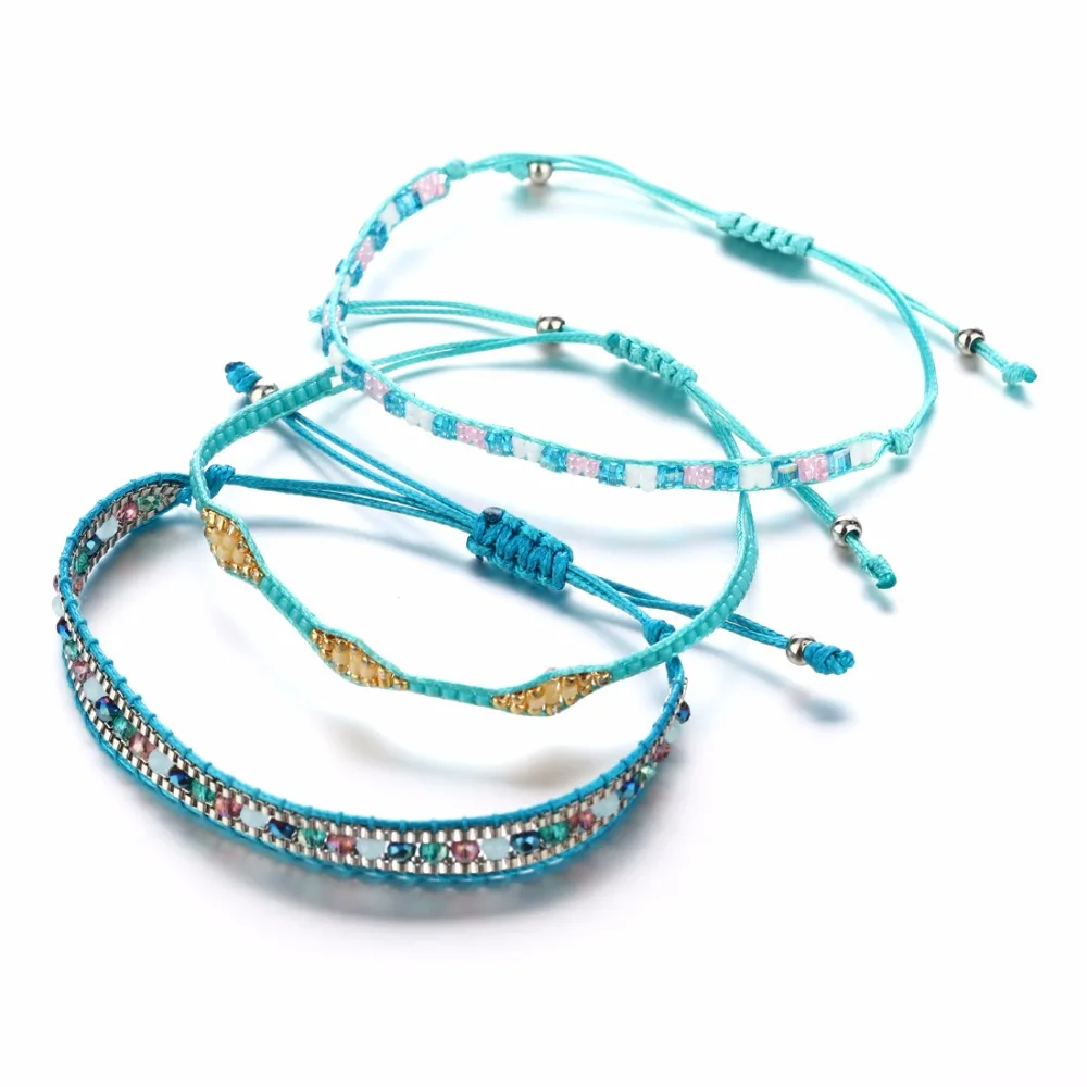 3 шт. многоцветный Тибетский синий хороший счастливый Шарм тибетские браслеты и браслеты для женщин и мужчин ручной работы Узелок Веревка Браслет