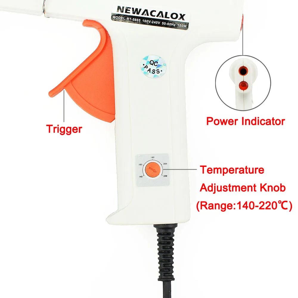 Hot Glue Gun NEWACALOX 20W/150W Glue Gun EU/US 100-240V High Temp 7mm/11mm Hot Melt Sticks Graft Repair Pneumatic DIY Tools