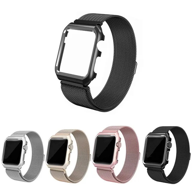 Milanese Loop With Metal Bumper Case for Apple Watch Band