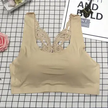 

2019 Fashion Lace Bra Beauty Back Padded Tube Top Women Seamless Lace Bra