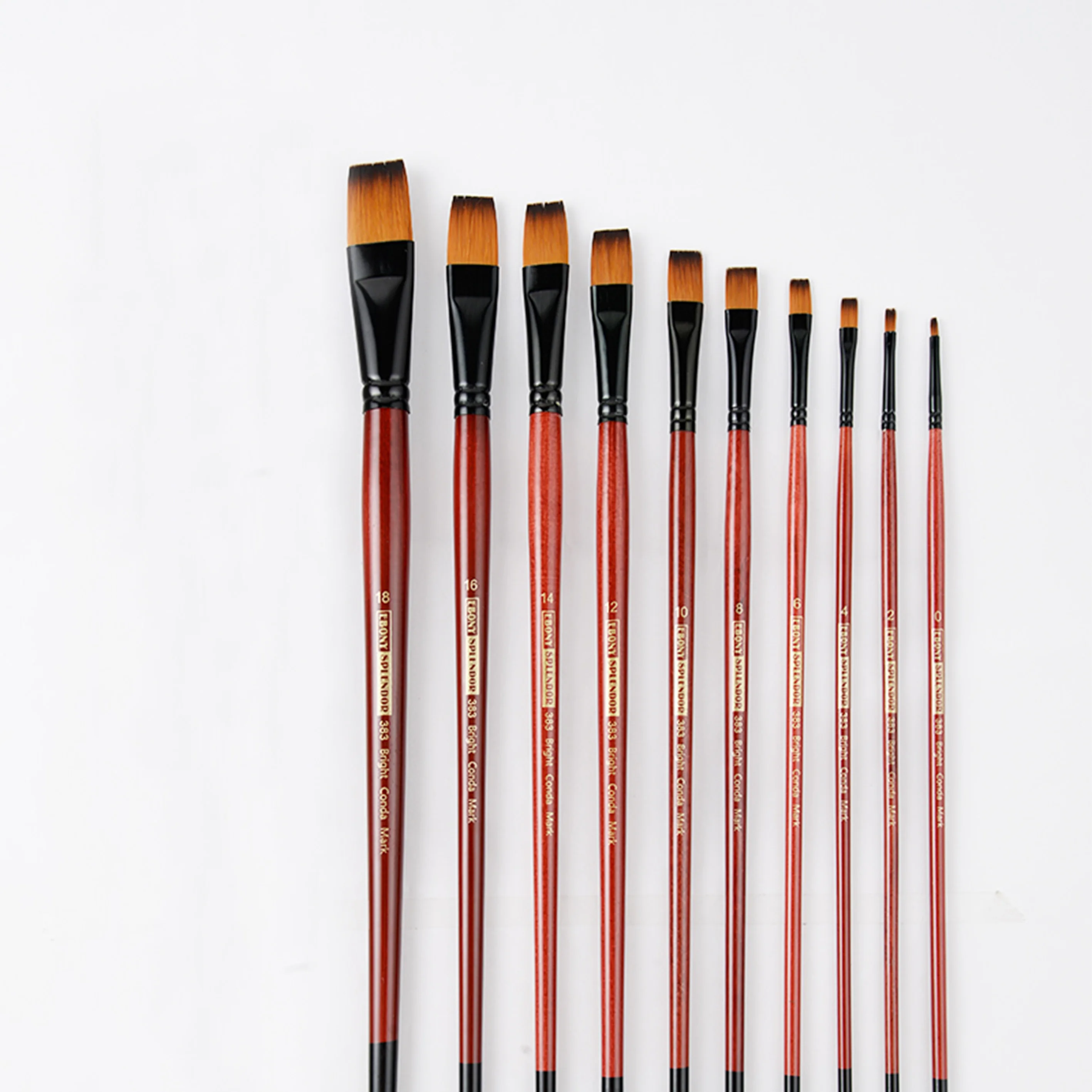 

CONDA 10Pcs Paint Brushes Set with Imported Synthetic Silk Brett Flat Head fit for Oil, Watercolor painting in Art Supplies