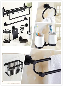 

11 item Antique Bathroom Accessories European Dark Bronze Oil Folding Stainless Steel Suit 8 Items Bathroom Accessories Set