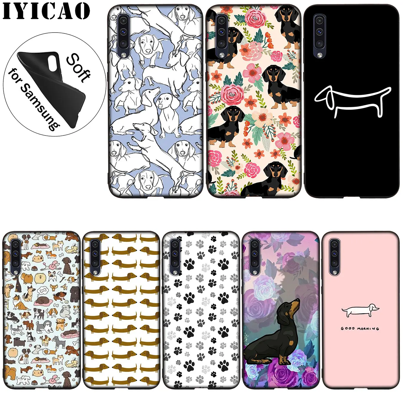 

IYICAO Animals cute Dogs Dachshund Soft Silicone Case for Samsung Galaxy A70 A60 A50 A40 A30 A20 A10 A50S A40S A30S A20S A10S