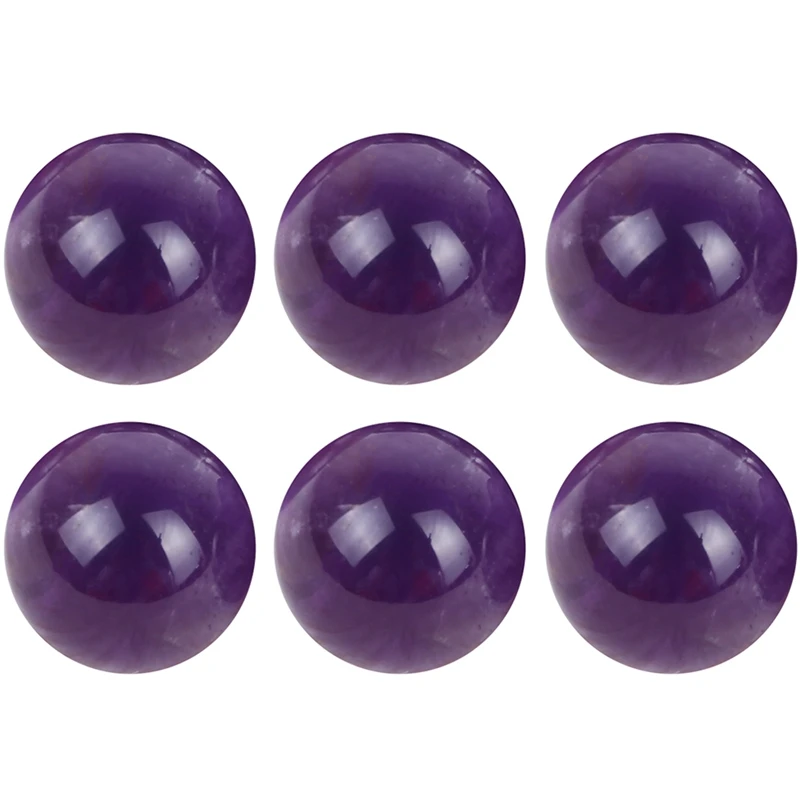 

Decorative Natural Purple Quartz Crystal Fluorite Ball Healing Gemstone Home Decor-6Pcs