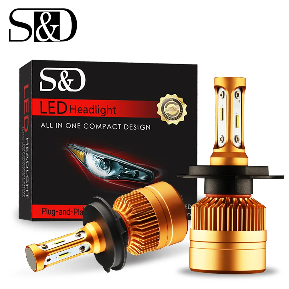 

2Pcs H4 Car LED Headlight Bulbs H4 Hi/Lo Beam 50W 8000LM 6500K Super White Auto Head Lamp Off Road Running Lights 12V 24V