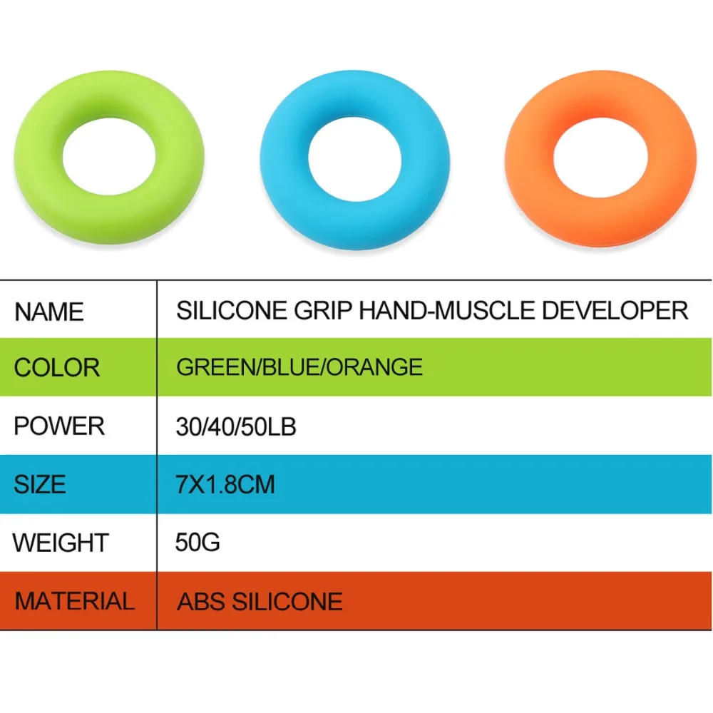 Силикагель Портативный Ручной Захват Кольцо силовой тренировки расширитель рукоятка резиновое кольцо тренажер Muscel силовое тренировочное оборудование
