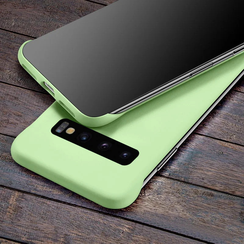 Бескаркасный чехол для телефона samsung S10 S9 Note 10 Note9, однотонный матовый чехол ярких цветов для samsung Galaxy S9Plus S10 Plus, чехол без рамки