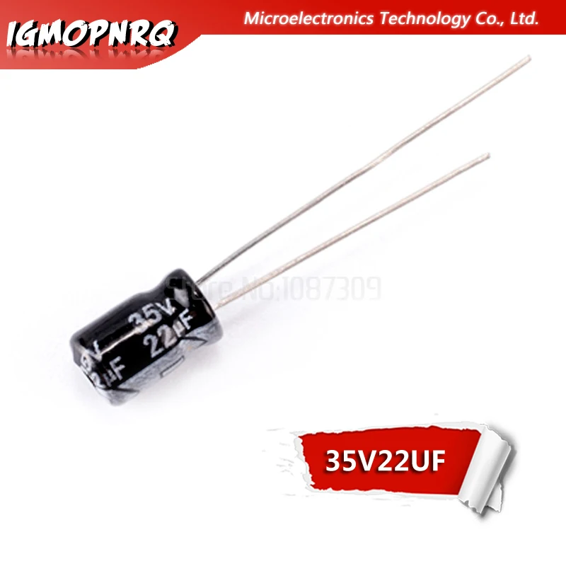 

50PCS 35V22UF 5X7mm 22UF 35V 5X7mm Aluminum Electrolytic Capacitors DIP