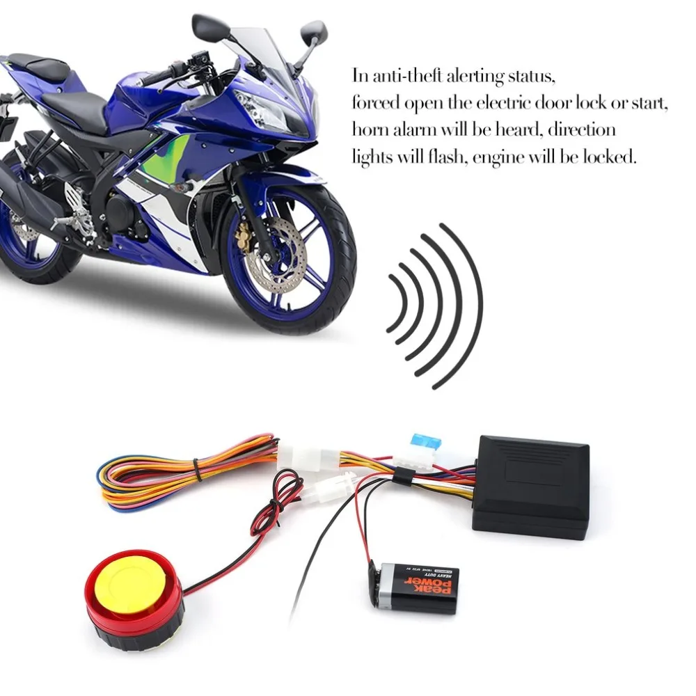 

125dB Motorcycle Bike Anti-theft Security Alarm System Autocycle Immobiliser Sensor Double Remote Control Engine Start Alarm