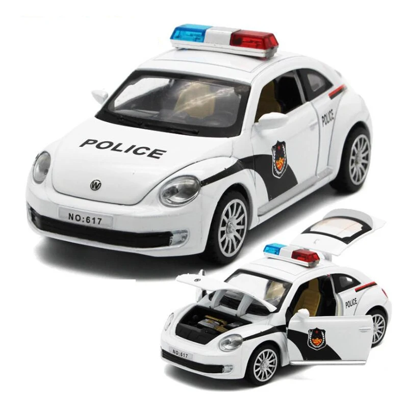

1:32 Alloy Police Diecast Cars Model Toy Metal Vehicle Pull Back Sound Light Car Toys Gift for Children