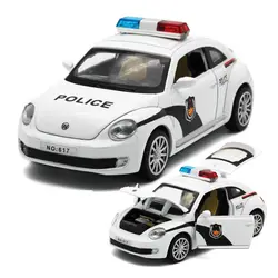 1:32 сплава полиции литья под давлением автомобили модель игрушки металлический автомобиль отступить Звук Свет автомобиля игрушечн