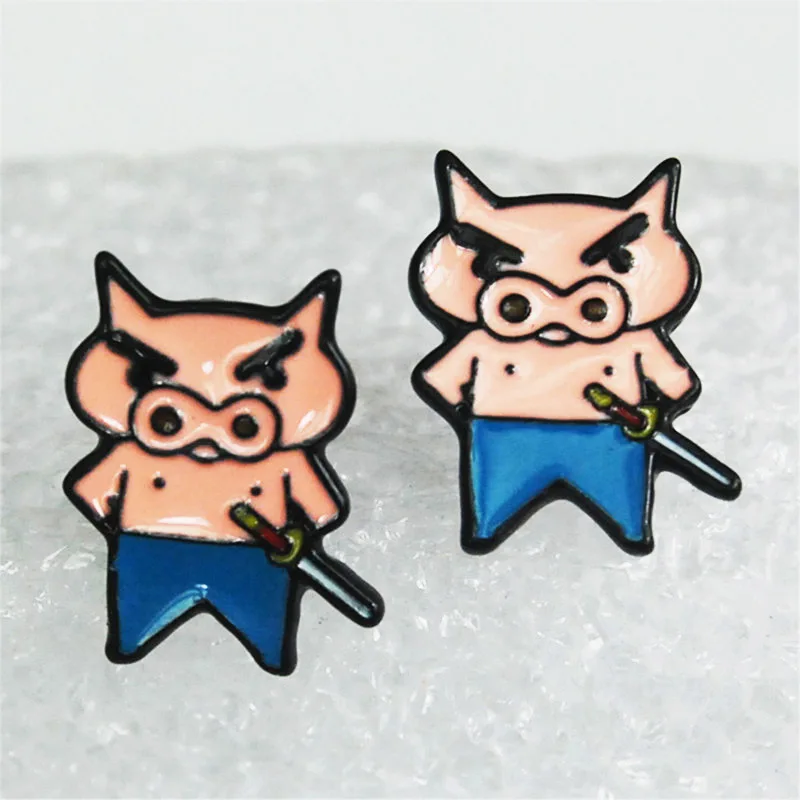 Модные серьги гвоздики Crayon Shin chan Pig с рисунком аниме милые животными для женщин и
