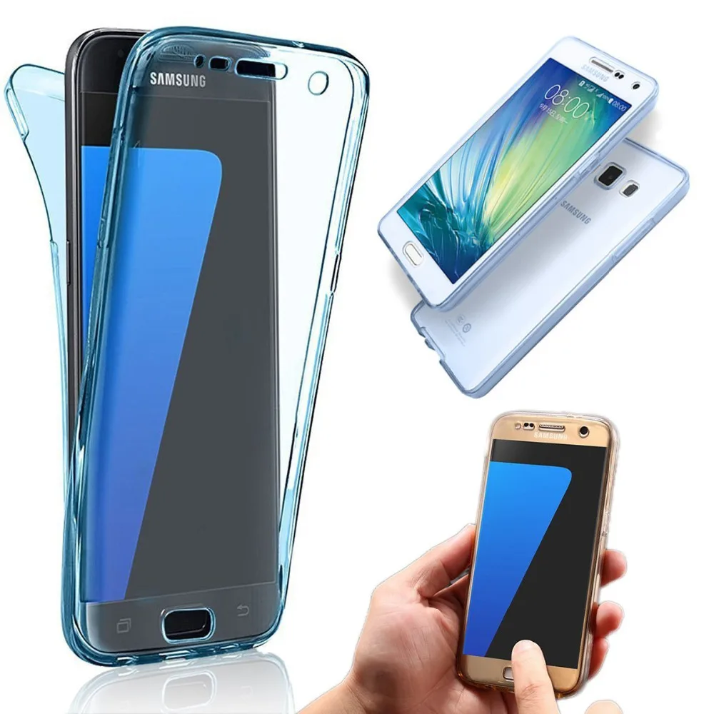For Samsung Galaxy S8 Case Silicone Full Body Front&Back Cover For Samsung A5 Shockproof Capa For J3 J5 J7 S6 S6 Edge S7 S9 A310 L