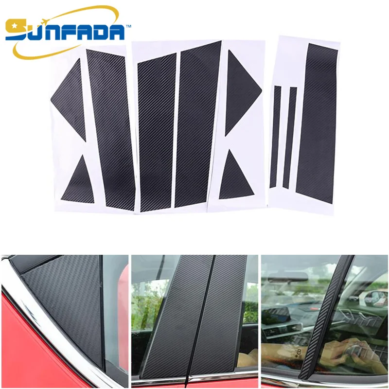 

SUNFADA 3D Carbon Fiber Vinyl Window A B C Column Pillars Car Stickers For MAZDA 3 AXELA 2014-2017 Protective Decal Car Styling