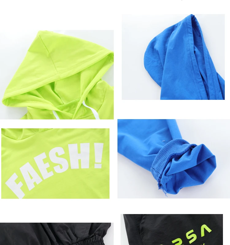 Toddler summer girls sets hip hop hoodie kids  dance costumes jazz summer baby girls clothing set children's clothing 160 140 (16)