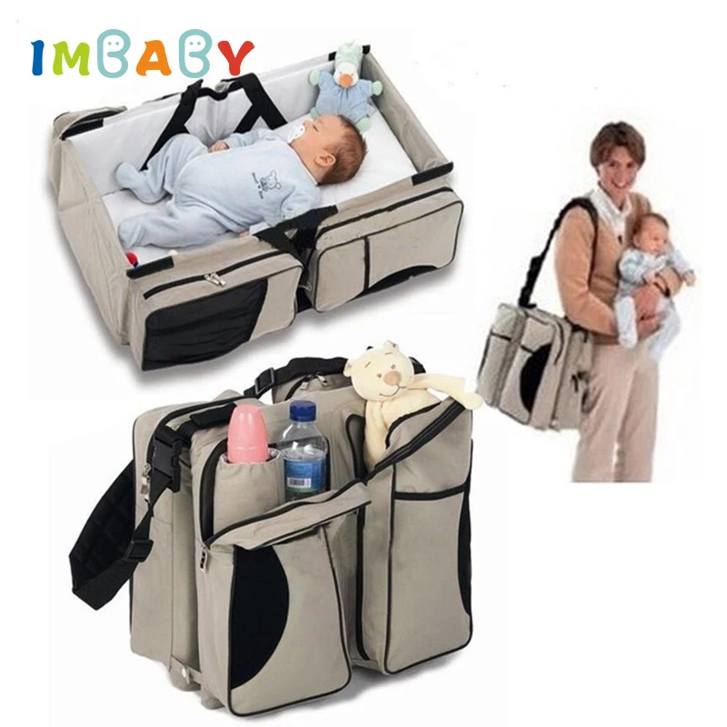 

IMBABY Multi-function Portable Travel Baby Crib Bed Cradle Cot For Newborns Changing Diapers Mummy Pack Bag Newborns Baby Crib
