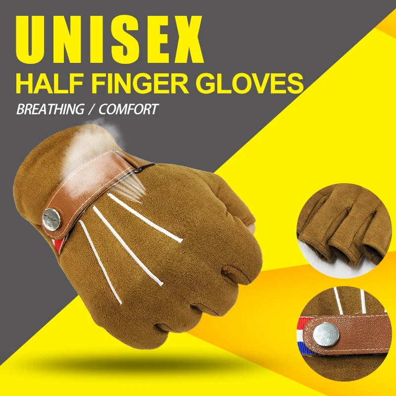 CHING YUN Half Finger Gloves Women&Men Elastic Breathable Semi-finger unisex Gloves Outdoor Ridding Climbing Sunscreen Mitten