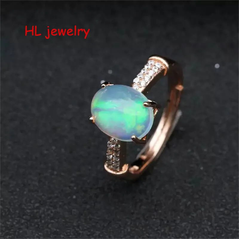 

Australia Natural Fire Opal 8x10mm Oval 925 Sterling Silver Lady Rings