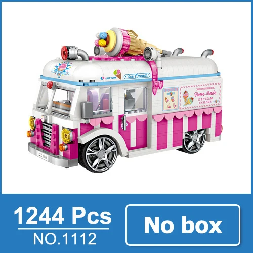 Loz конструктор игрушки модель автомобиля игрушка Хот дог грузовик мороженое грузовик творческий подарок для детей официальный уполномочен - Цвет: Ice cream no box