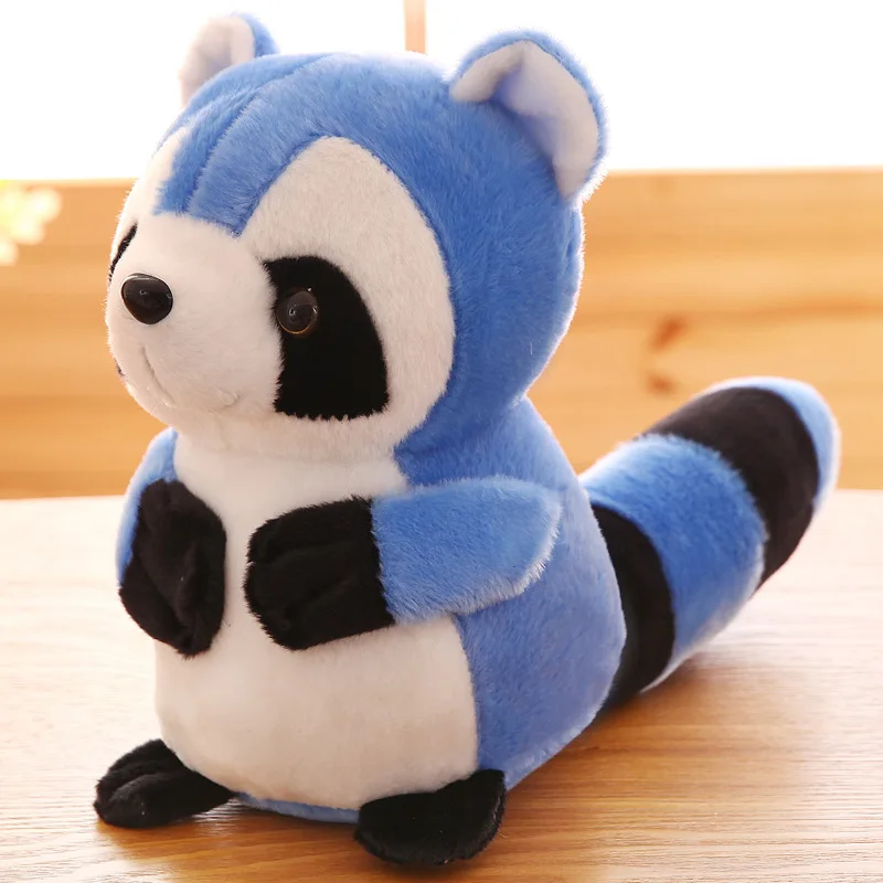 raccoon with stuffed raccoon