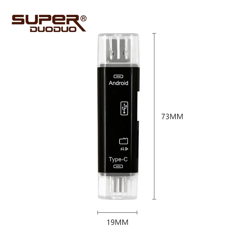 Высокоскоростной USB 3 0 TF кардридер в 1 Type C OTG Micro флэш адаптер соединитель по самой