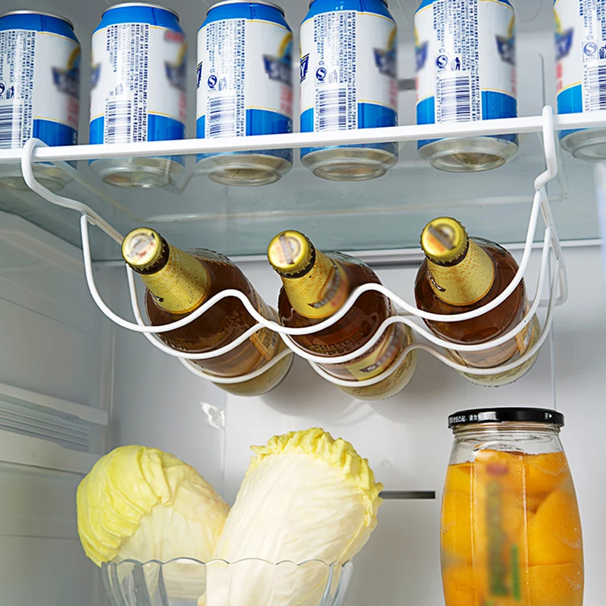 

Beer Soda Can Storage Rack Fridge Refrigeration Organizer Coke Drink Space-saving Kitchen Tableware Hanging Drink Bottle Holder