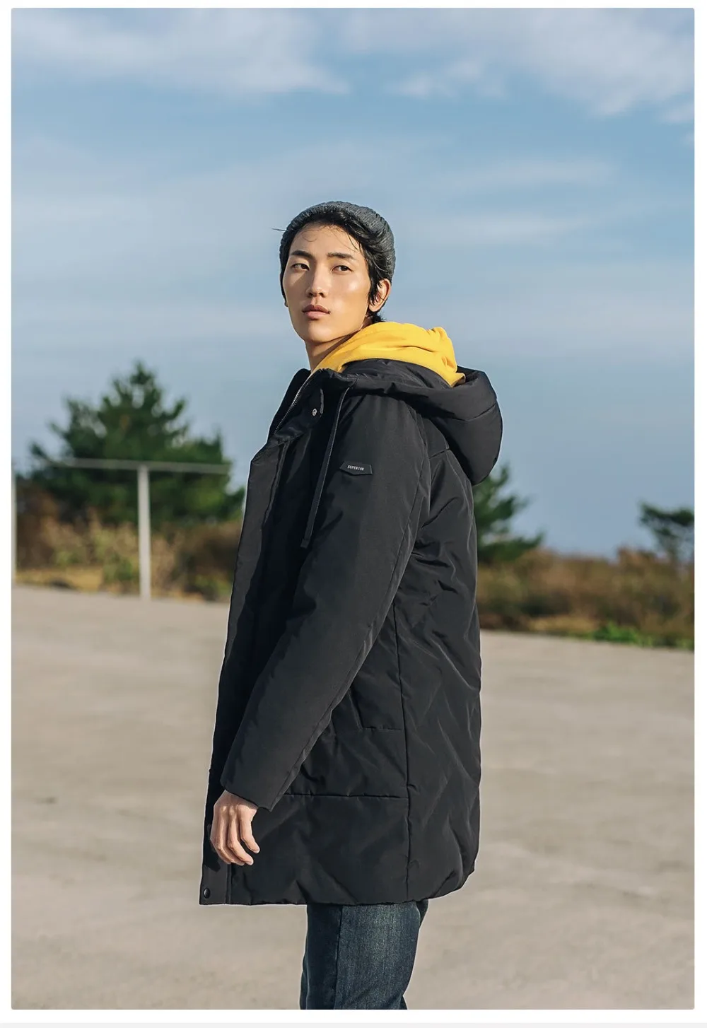 Xiaomi 90 point Seamless three-dimensional stuffed Men down jacket 90% White duck down Medium and long hooded design warm (15)