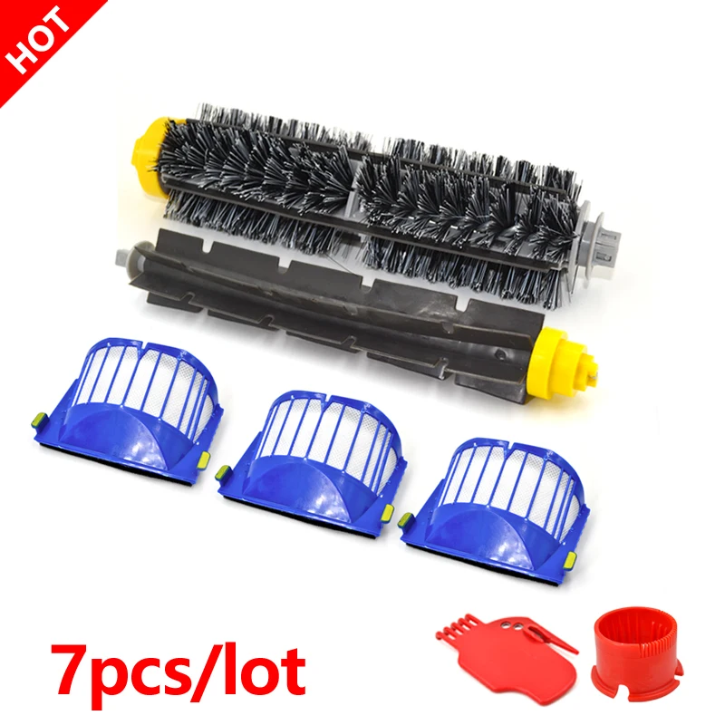 

Bristle & Flexible Beater Brush Brush Aero Vac Filters kit for iRobot Roomba 600 Series 620 630 650 660 680 690 Cleaning Tool