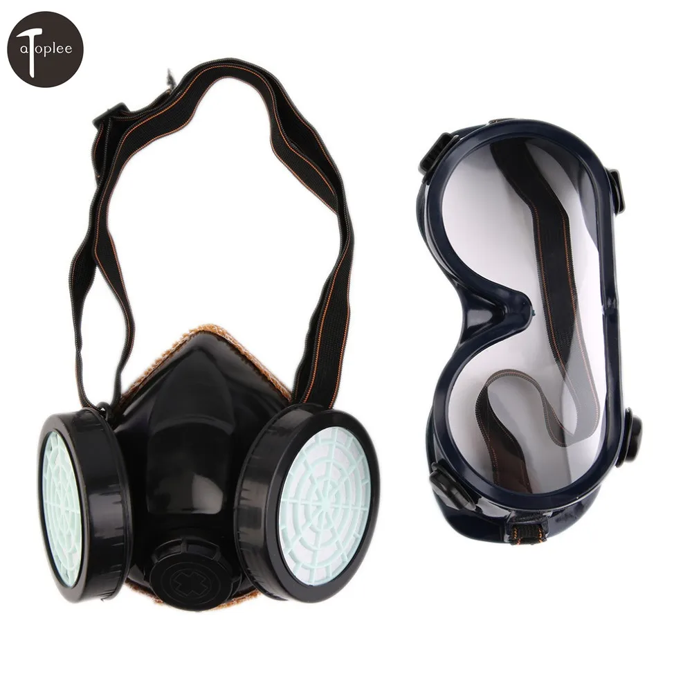Beste 1 Set Bescherming Anti Dust Gezichtsmasker Bescherming Veiligheid Respirator Gezichtsmasker Met Filter Katoen Goggles Set