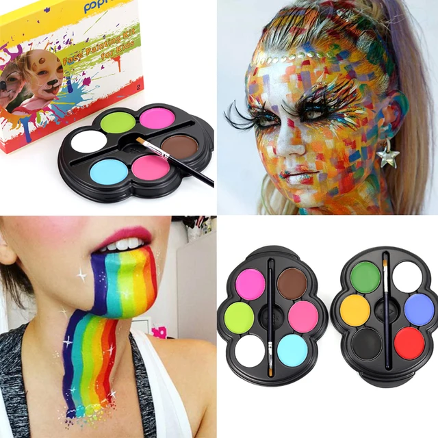 Popfeel Brand Rainbow Body Paint Color Neon UV Glowing Face Painting