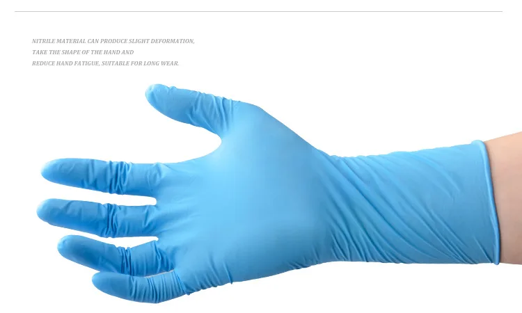 

FGHGF 100pcs/box Blue Nitrile Disposable Gloves Wear Resistance Chemical Laboratory Electronics Food Medical Testing Work Gloves