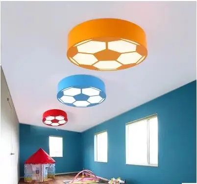 

Color soccer children's room led ceiling light cartoon bedroom lamp round warm kindergarten playground TA9153