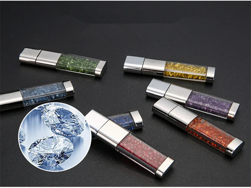 Fashion Real Capacity Usb Flash Drive 32GB 64GB Crystal Pen Drive 16GB Usb Stick 8GB Pendrive Memory Stick U Disk Custom Logo 7