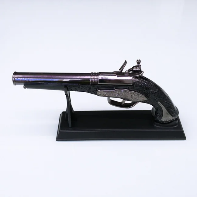 

Novelty Metal Pistol Windproof Cigarette Cigar Gun Lighter Jet Butane Gas Cigarette 1300 C Lighter DESK Decorations LFB811