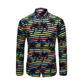 

Cloudstyle Long Sleeve Shirts Men 3D Print Floral Shirt Casual Social Camisas Hombre Tops Hawaiian Shirt Wedding Dress Masculina