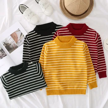 

Baby Boys Girls Sweaters Children Striped Pullover Knitted Kids Clothes Autumn New Kids Sweaters Boy Girl Clothing School Tops