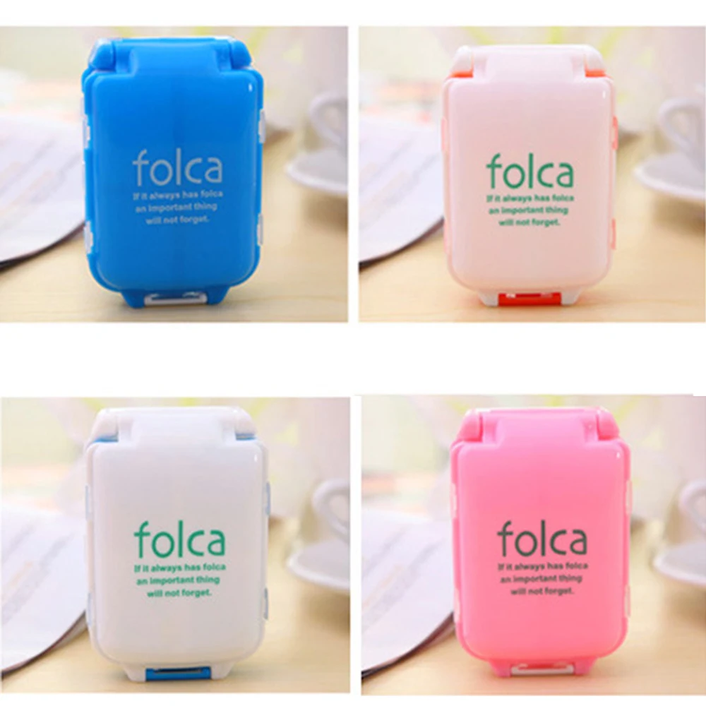 

New Sealed Folded Three-layer Small Pill Box Medicine Compartment Travel Kit Straws Pills Medicine Separation Storage Care Tools