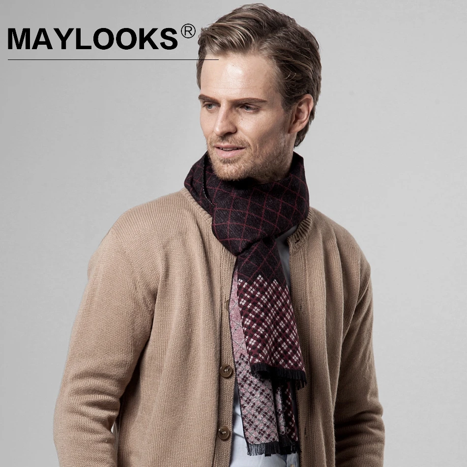 2018 Adult Fashion Cotton Wool New Winter Scarf Maylooks Men's Cashmere Men Scarves Europe Warm