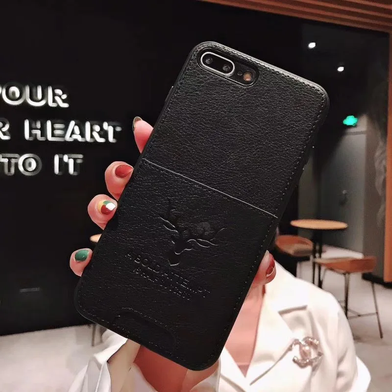 Роскошный чехол бумажник с рисунком оленя для iphone 7 6 6S X10 8 plus XR XS MAX модные мягкие