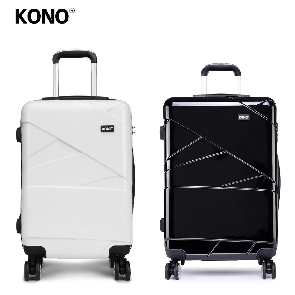 

KONO 2PCS 24 Inch Travel Rolling Luggage Suitcase Set Hard Shell PC 4 Wheels Spinner Check in Carry on Trolley Bag YD1772L