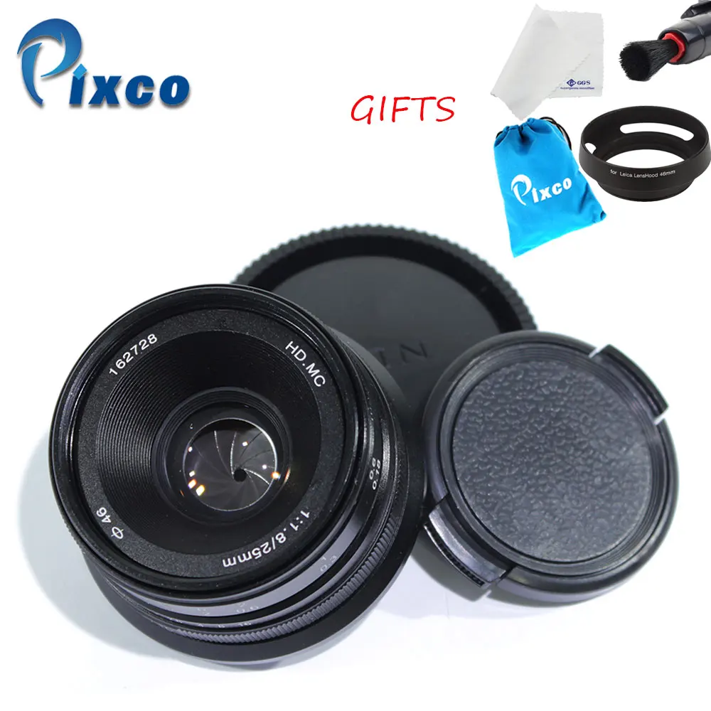 Объектив Pixco 25 мм F1.8 HD.MC для камеры Sony Nex Micro Four Thirds M4/3 s + салфетка чистки объектива