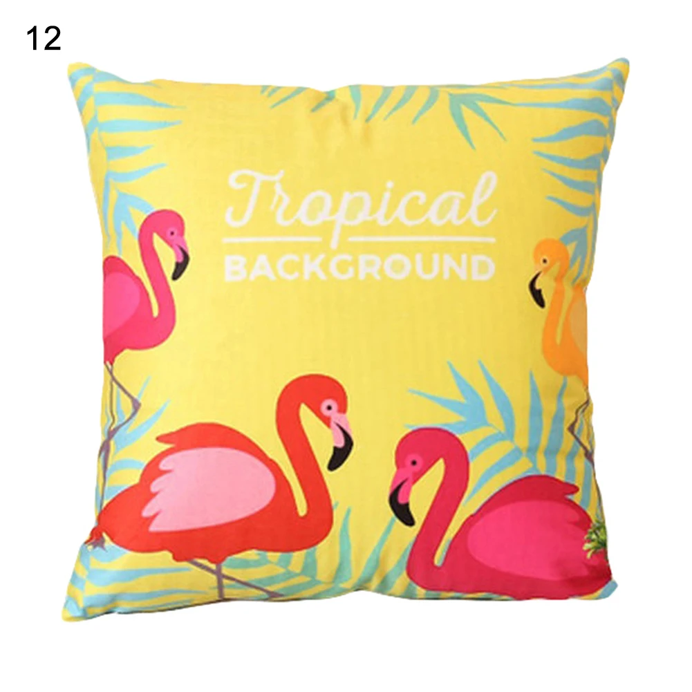 45x45 см Новая летняя наволочка Фламинго наволочка для подушки домашняя спальня мягкая квадратная наволочка набор постельного белья из полиэстера - Цвет: 12