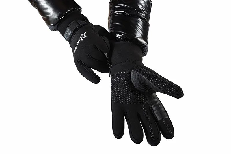 Зимние велосипедные перчатки RockBros, противоскользящие ветрозащитные флисовые теплые силикагелевые велосипедные перчатки с длинным пальцем для мужчин