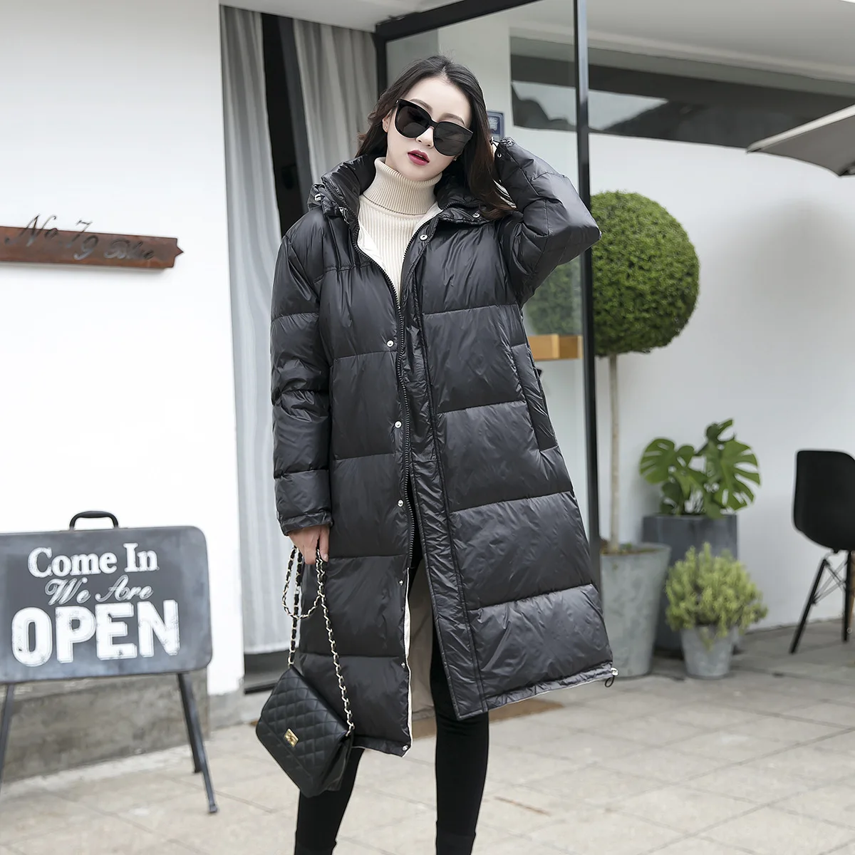 taille Bas Mince 100 Plus Veste Vêtements Vers Kg 90130 Style 2018 jaune Étendu Noir Nouvelle Graisse De pourpre coréen Robe Femmes Défilé D'hiver Sœur Le Mode XRaEwx