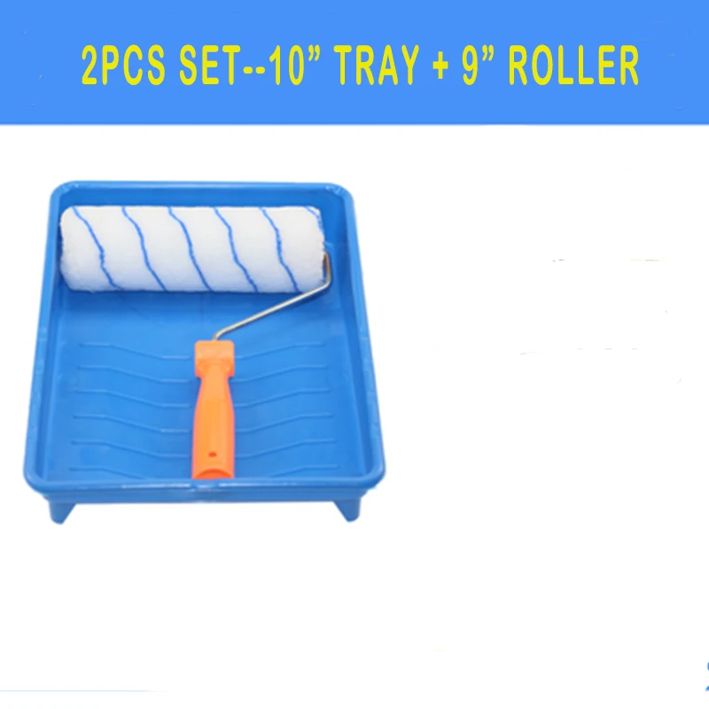 3PCS Paint Rollers Tray 10 Inch Painting Brushes Set Craft Paint Foam Rollers Water Wool Household Use Wall Decorative DIY Tools